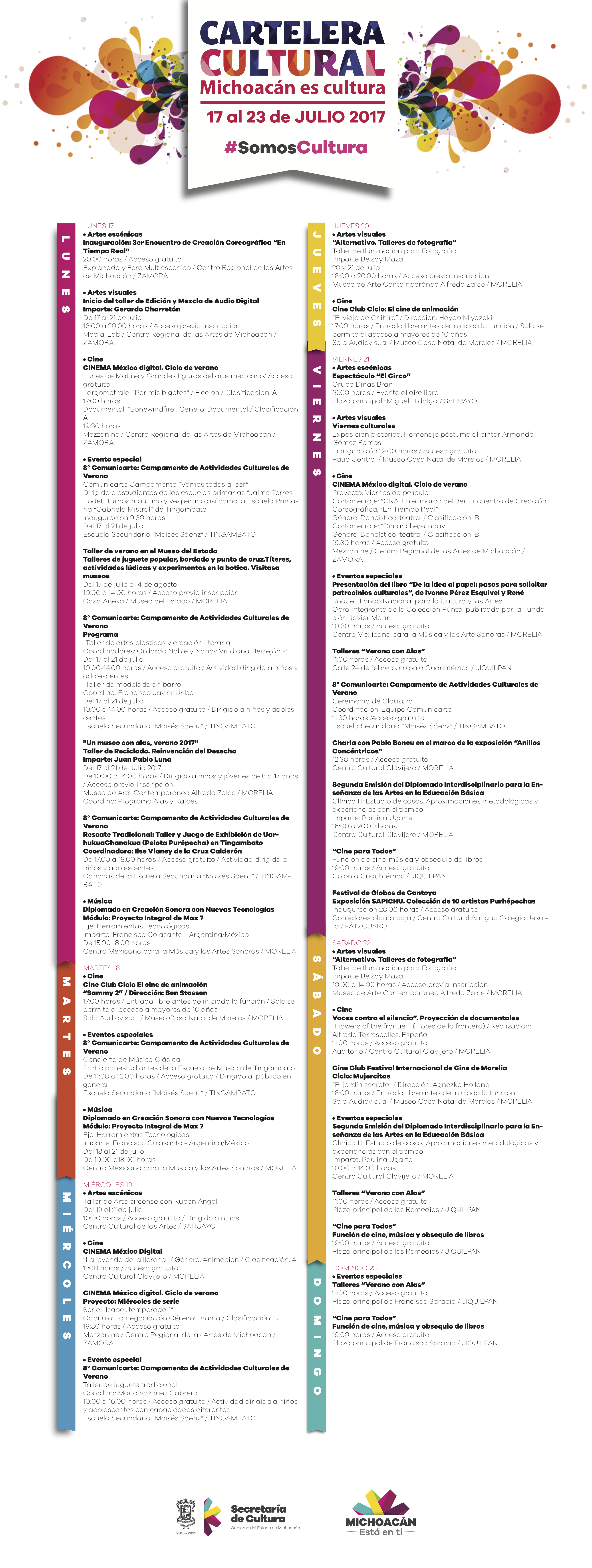 cartelera del 17 al 23 de julio