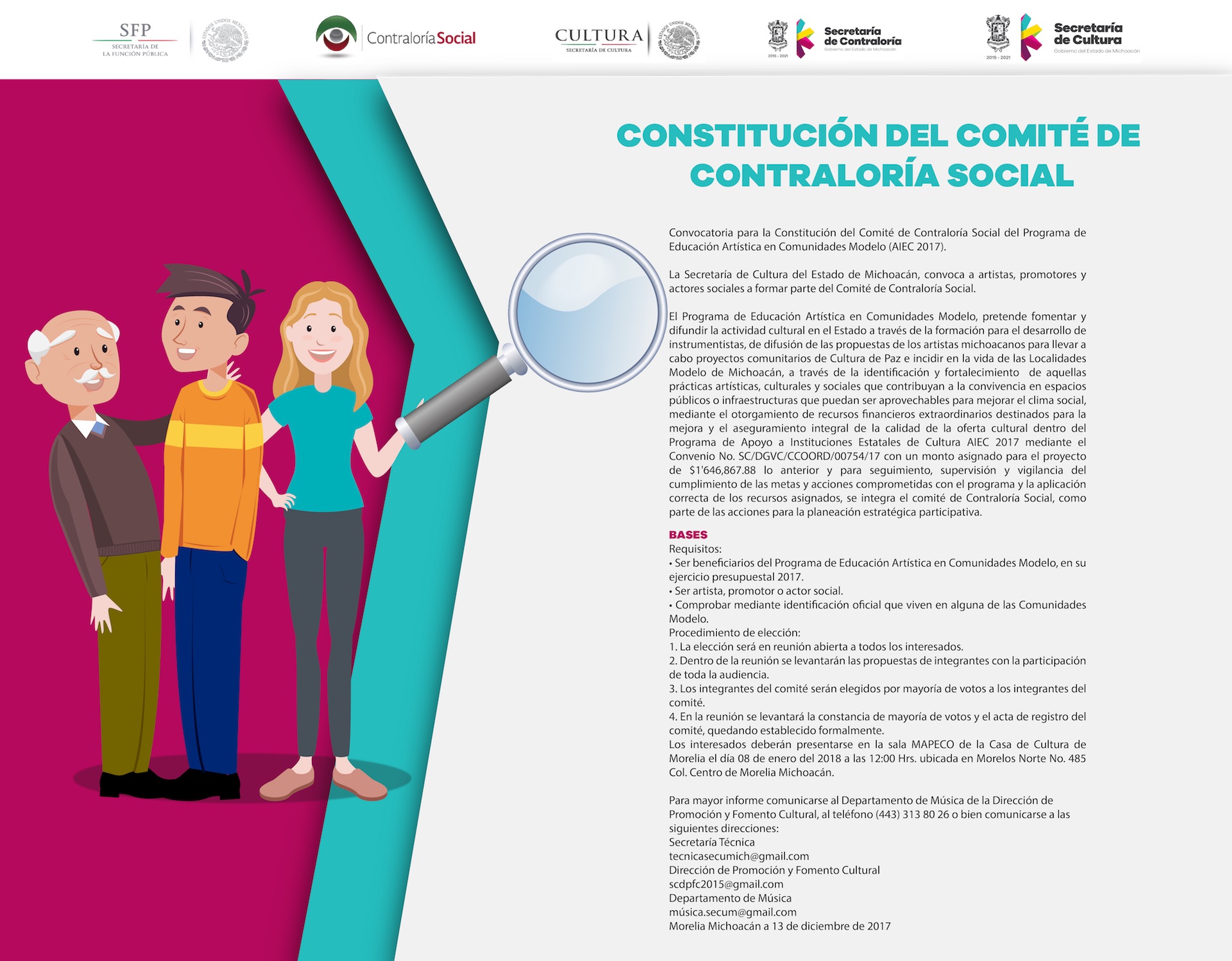 CULTURA Constitución del Comité de Contraloría Social